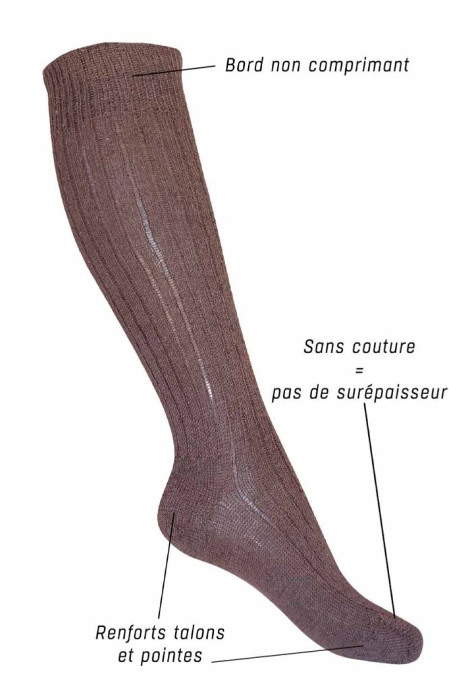 Hommes Missègle | Chaussettes Hautes Laine Mohair