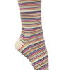 Hommes Missègle | Chaussettes Sans Couture Coton Bio A Rayures Multicolores