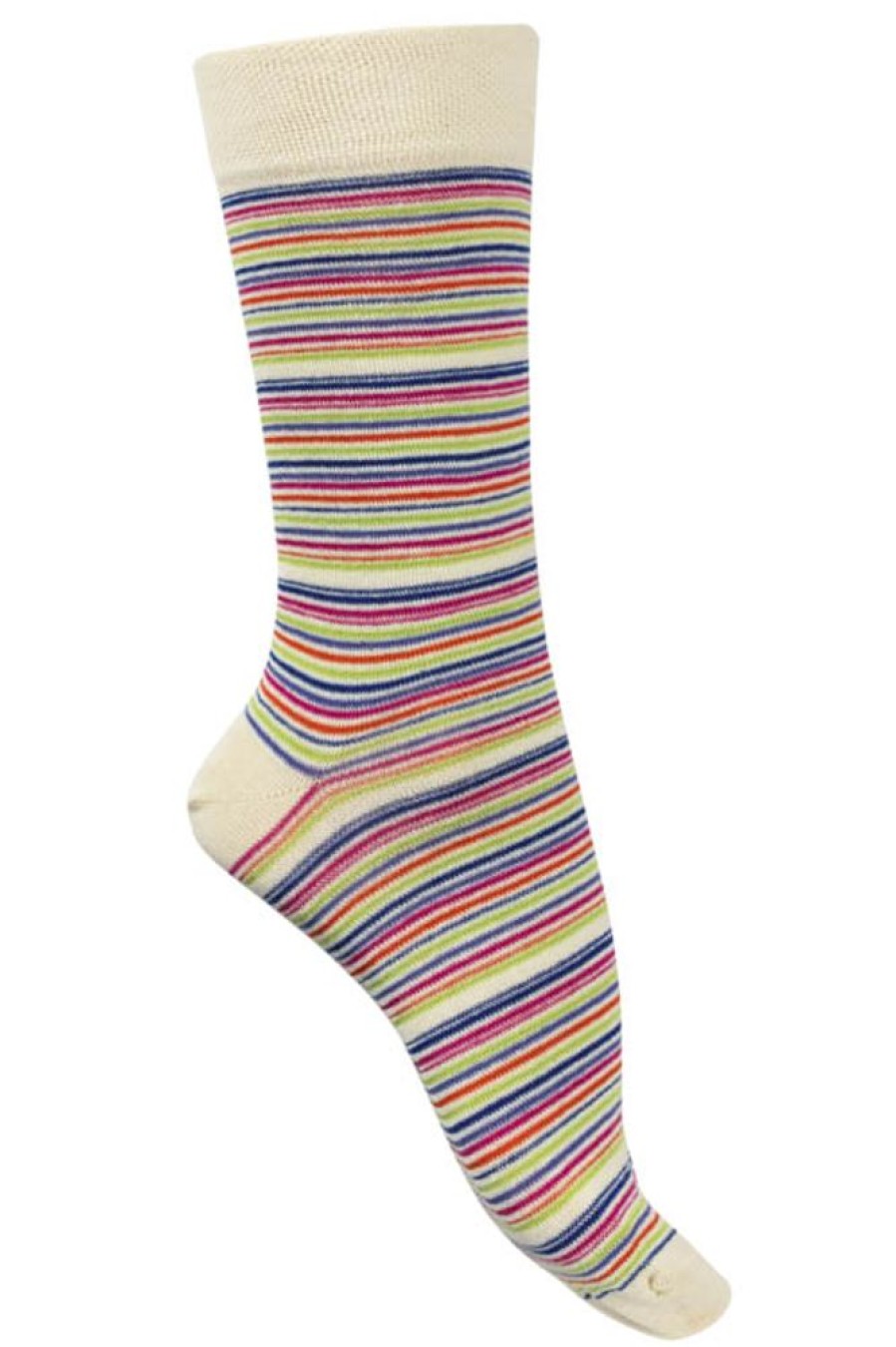 Hommes Missègle | Chaussettes Sans Couture Coton Bio A Rayures Multicolores