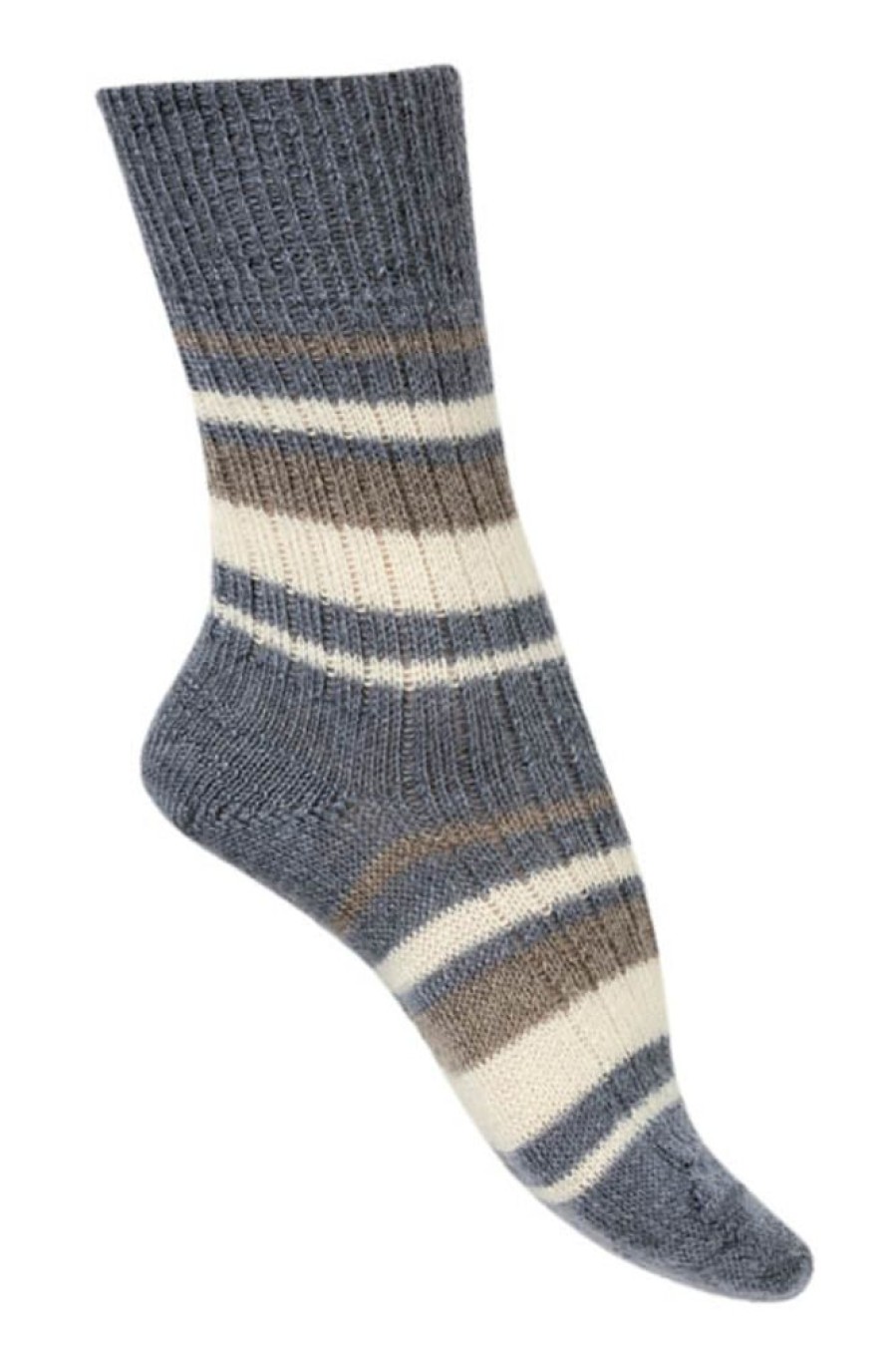 Hommes Missègle | Chaussettes Laine Mohair Rayures Multicolores