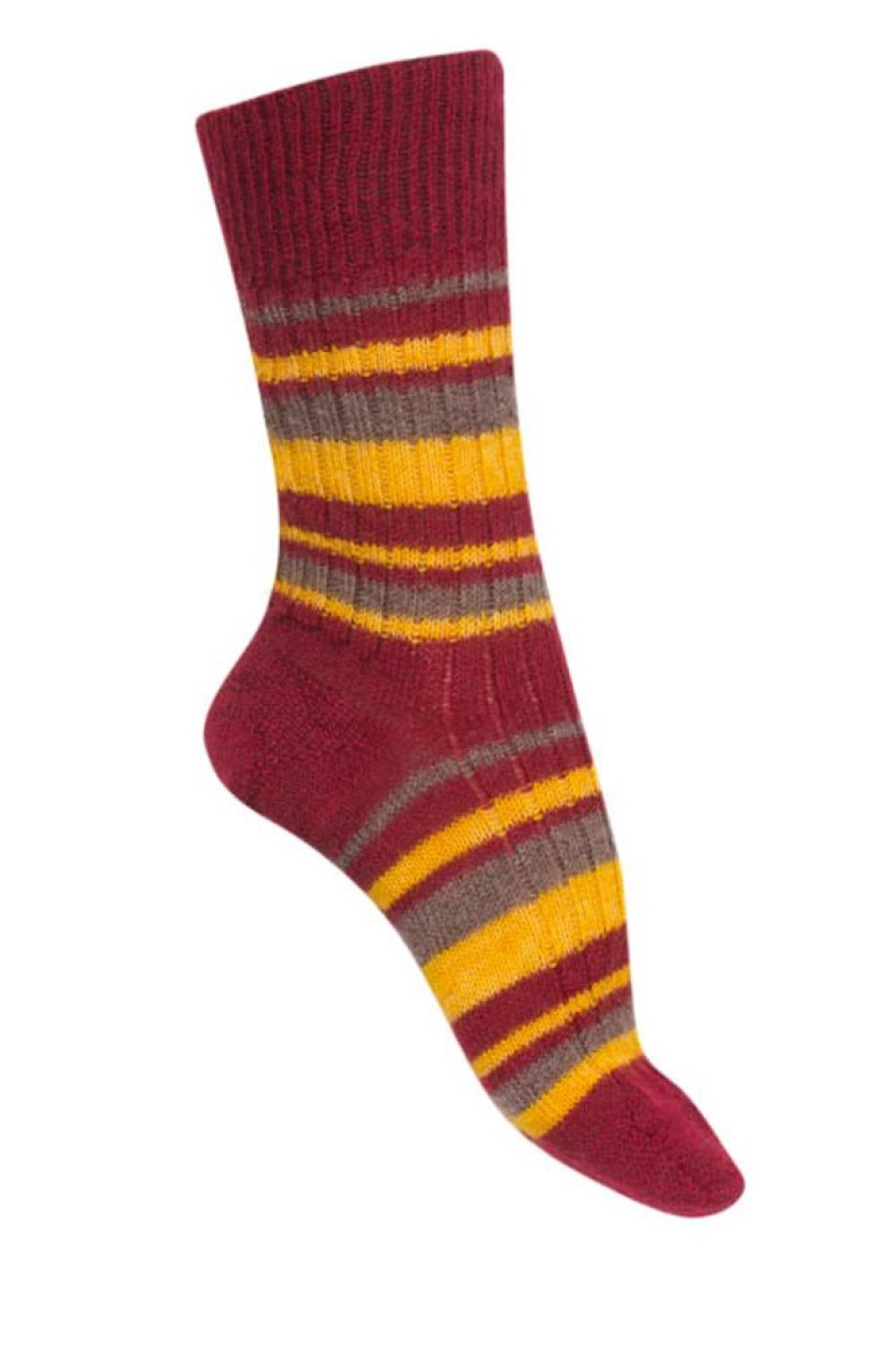 Hommes Missègle | Chaussettes Laine Mohair Rayures Multicolores